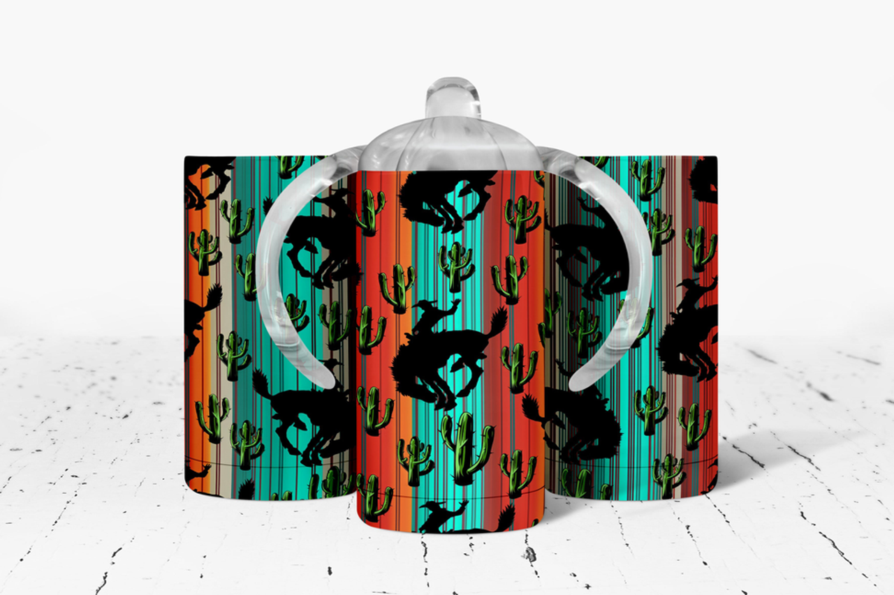 Serape Broncs Insulated Kids Dual Lid Sippy Cup Tumbler - 3600-3479 Serape Broncs Insulated Kids Dual Lid Sippy Cup Tumbler - 3600-3479