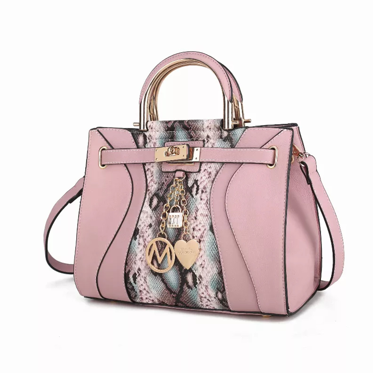 Cassia Snake embossed Vegan Leather Women's Satchel Bag Cassia Snake embossed Vegan Leather Women's Satchel Bag