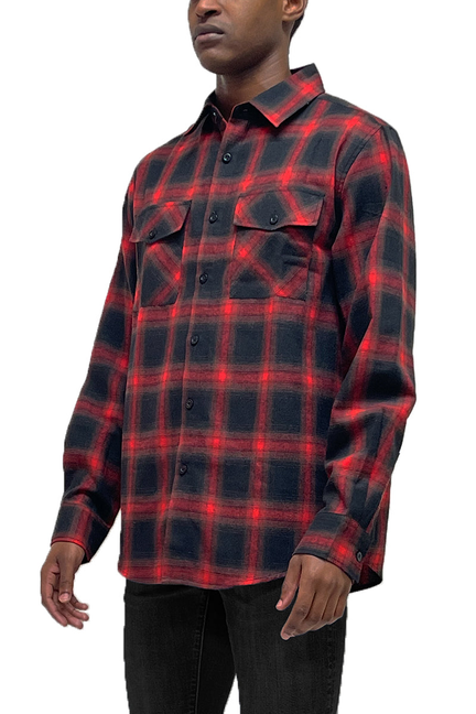 105 FLANNEL - FL105-REDBLK-L