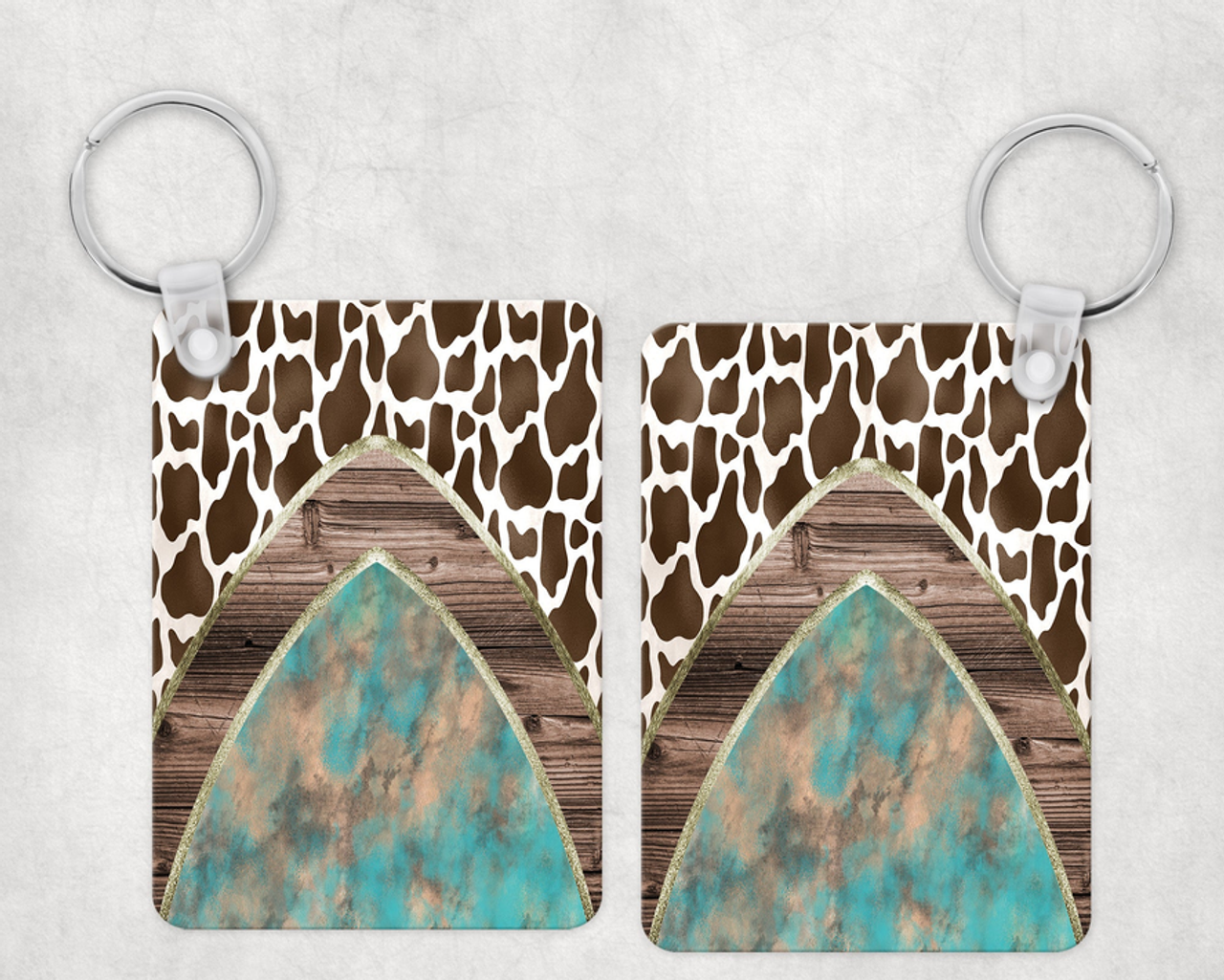 Western Cow Print Keychain