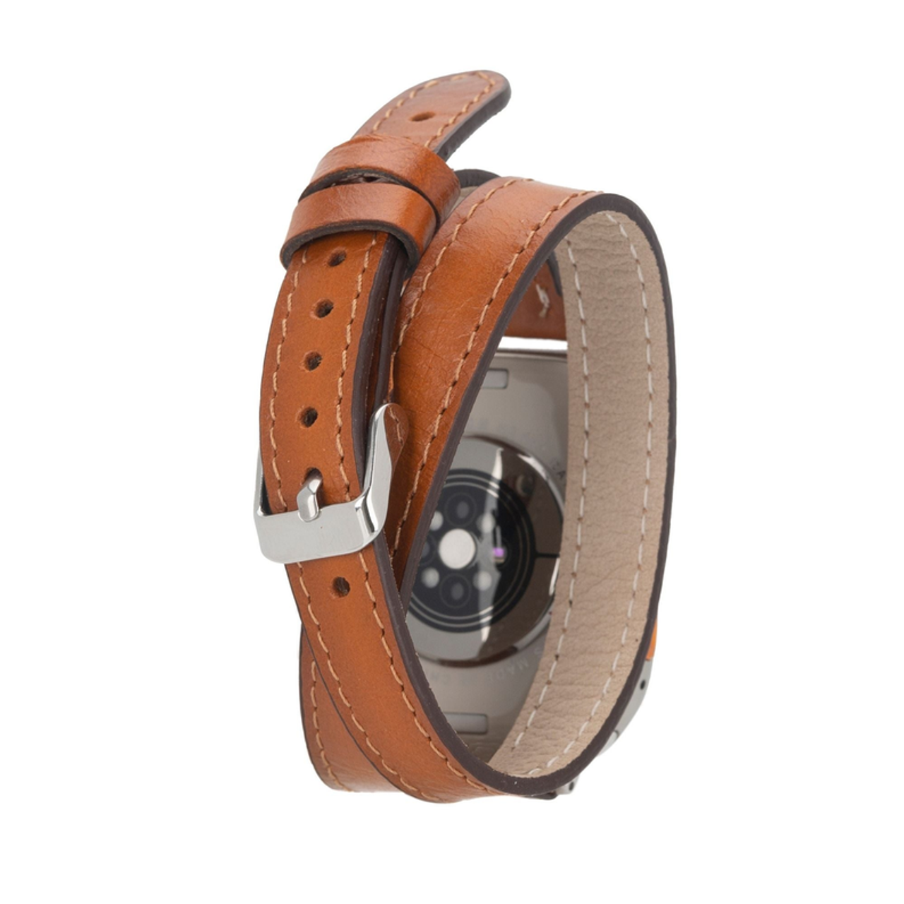 Basin Double Tour Leather Bands for Apple Watch Ultra,8,7 and SE - TO-02-AW-BSN-RST2EF-4140