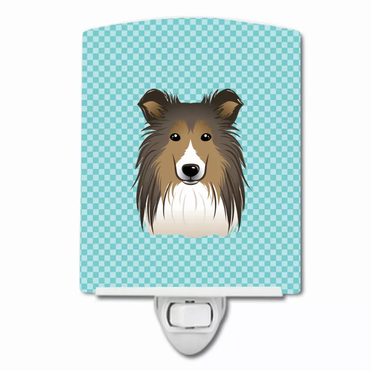 Checkerboard Design with Dog Ceramic Night Light - S000213B001695P098884V000