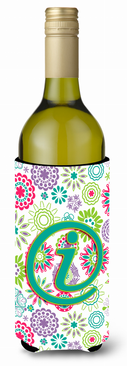 Monogram Letter Flowers Wine Bottle Hugger - CJ2011-ILITERK