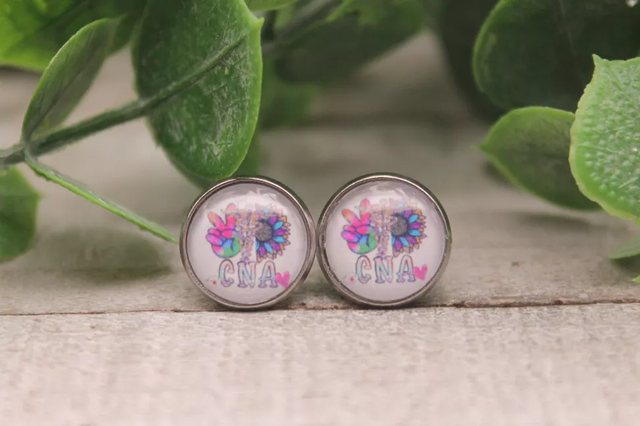 CNA  Glass Stud Earrings