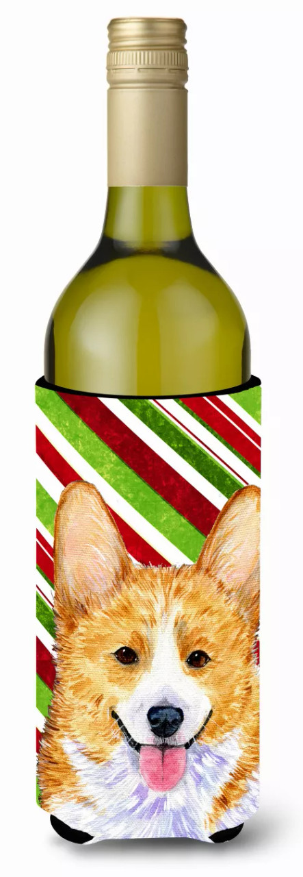 Candy Cane Christmas Design with Dog Wine Bottle Hugger - S000213B001695P033475V000