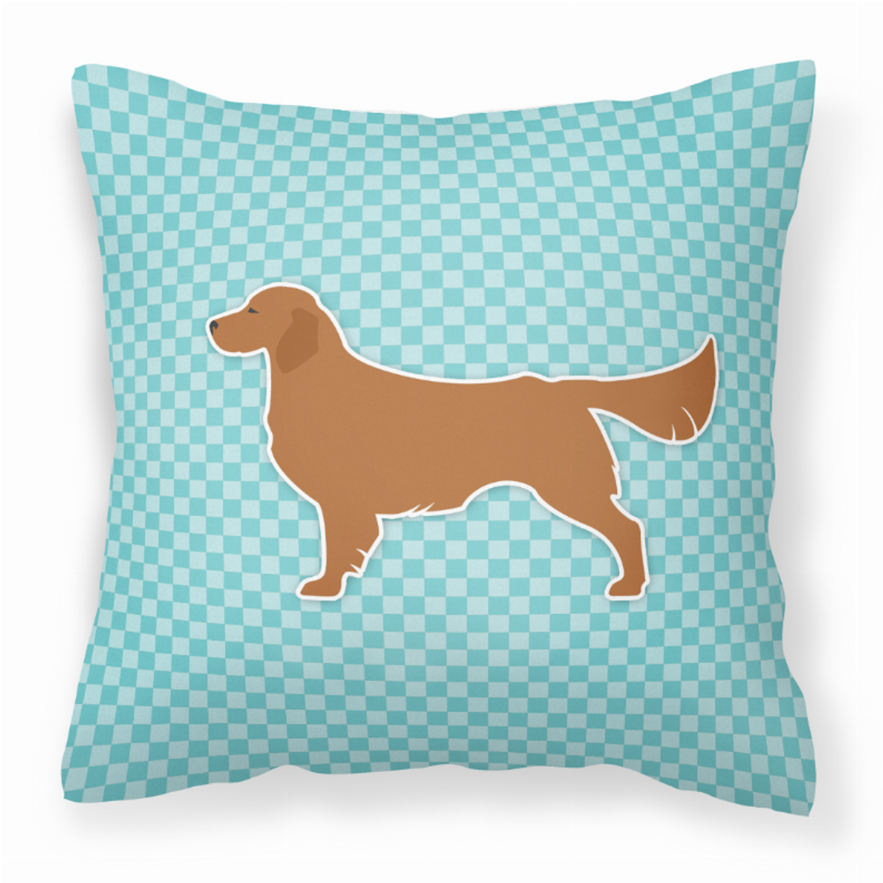 Checkerboard Print With Dog Fabric Decorative Pillow - BB3704PW1818