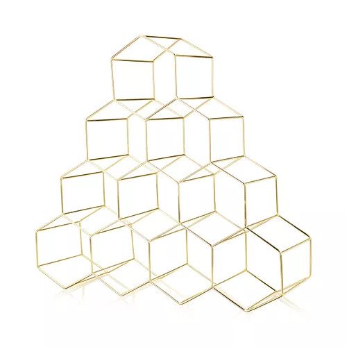 10-Bottle Gold Geo Wine Rack By Viski