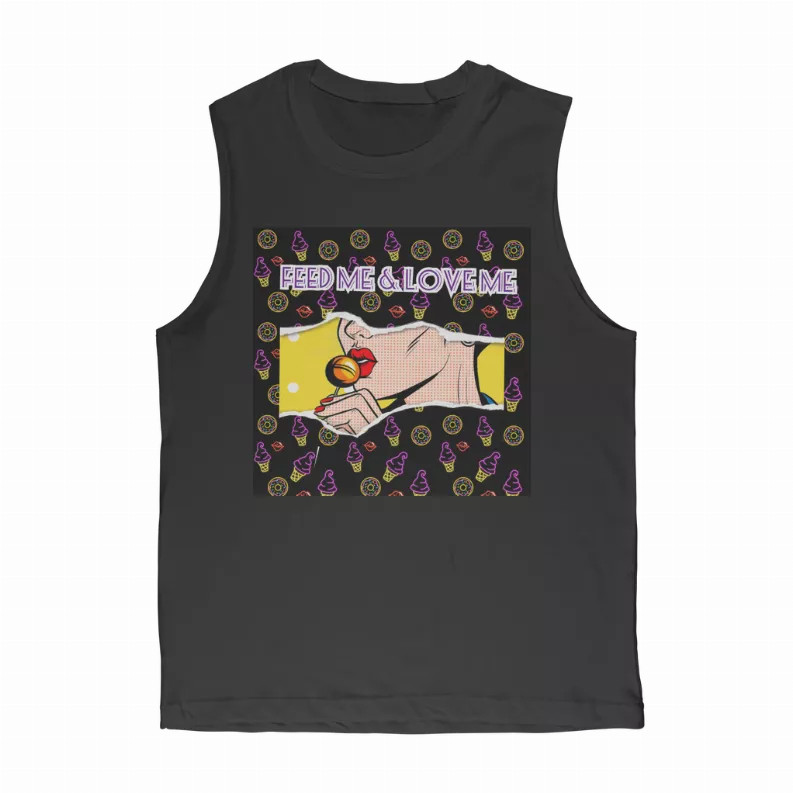 Feed Me Love Me Classic Adult Muscle Top - DTG-SS121-BLACK-UNISEX-S-5