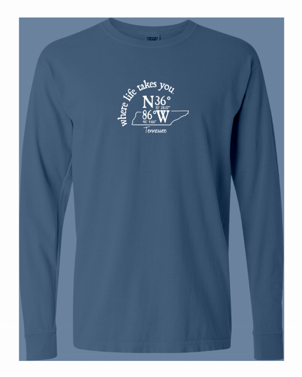 US State Coordinate Unisex Long Sleeve T-shirt -Where Life Takes You (S-V) - S001839B002277P000007V307