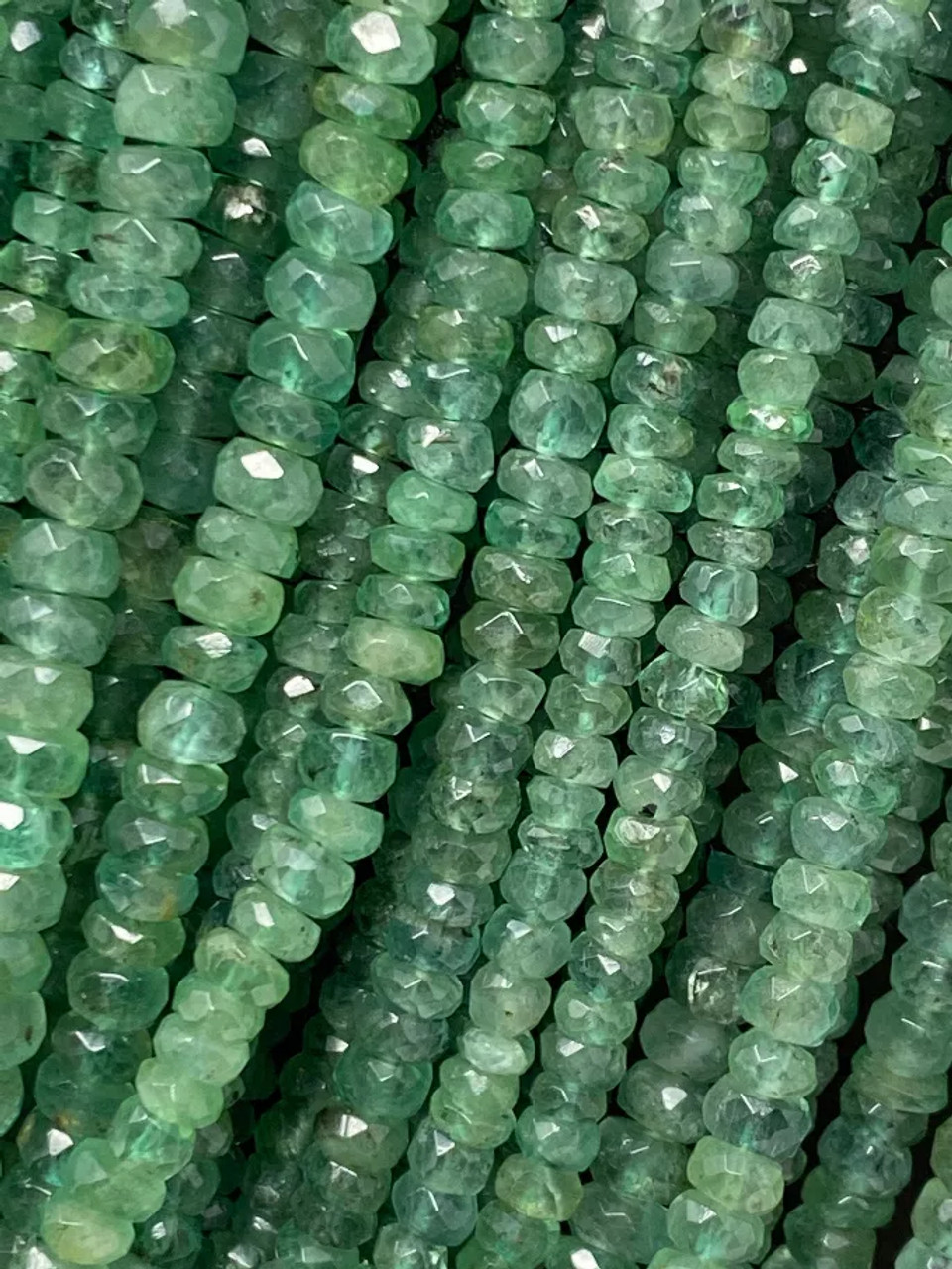 Emerald Beads, Zambian Emerald Beads, 16"Strand
