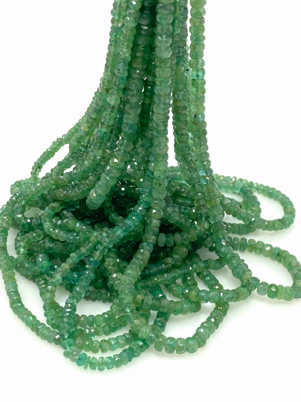 Emerald Beads, Zambian Emerald Beads, 16"Strand