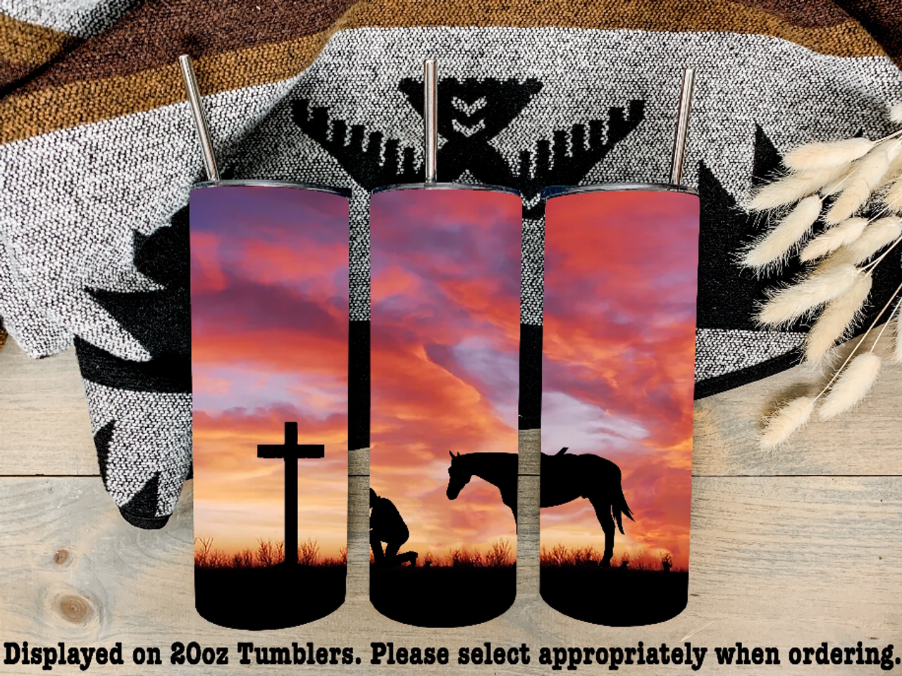 Sunset Praying Steel Tumbler