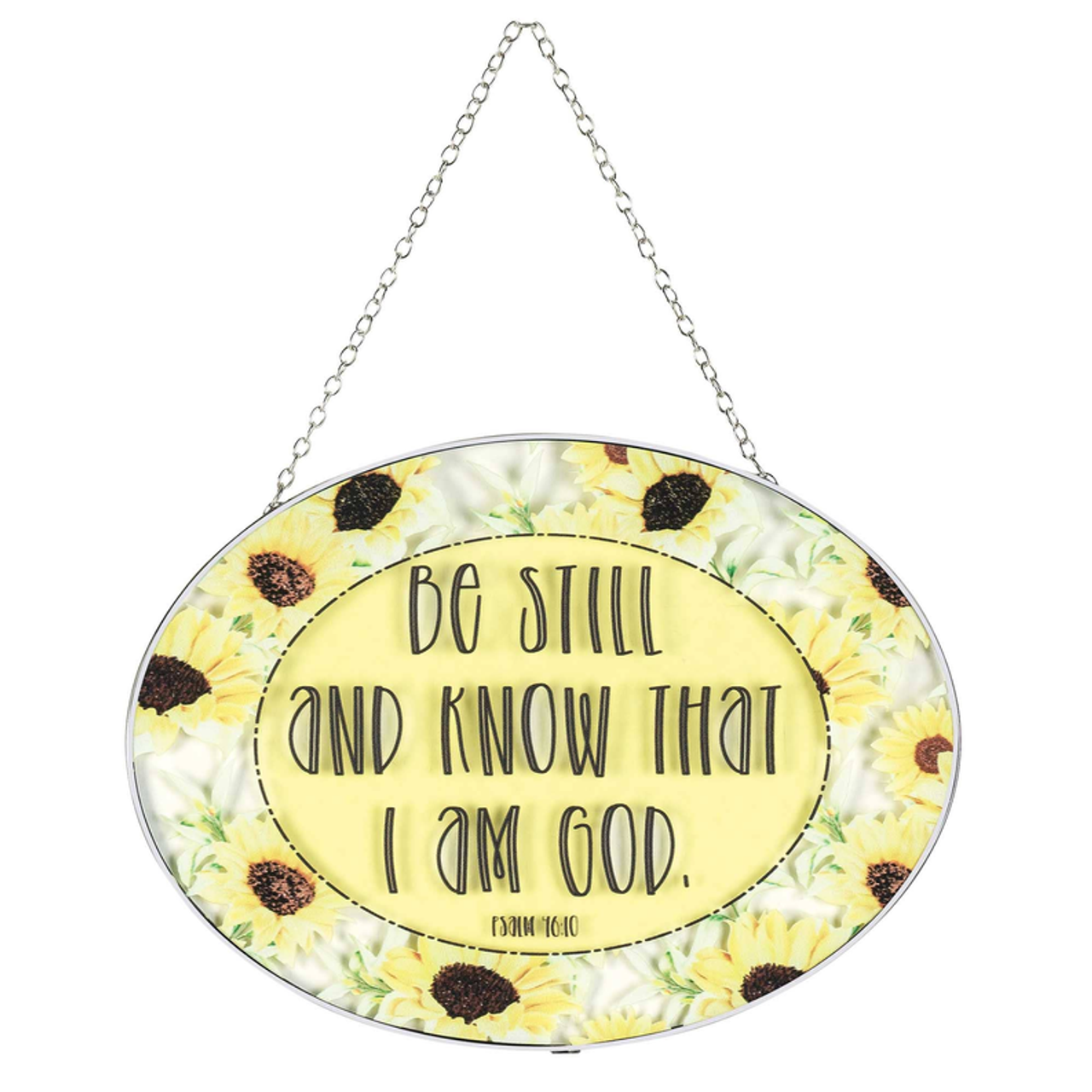 Be Still And Know Suncatcher Oval