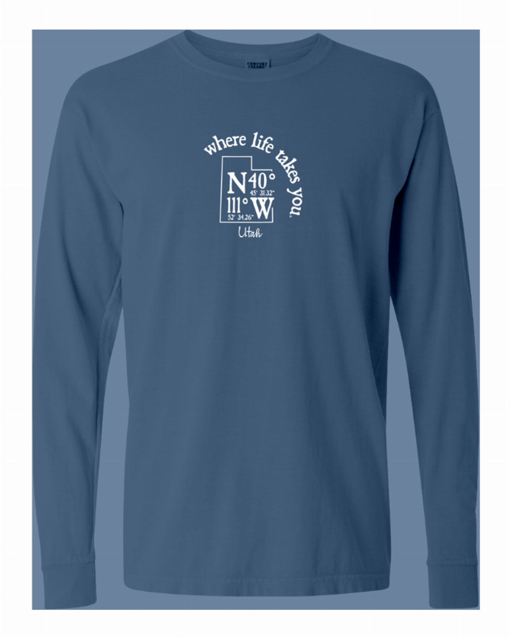 US State Coordinate Unisex Long Sleeve T-shirt -Where Life Takes You (S-V) - S001839B002277P000007V624