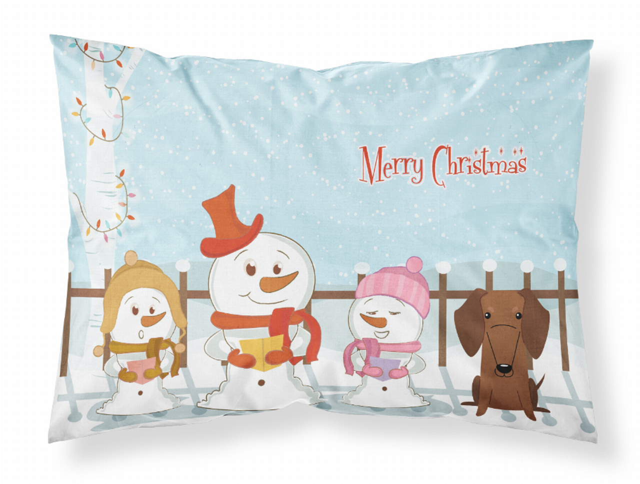Merry Christmas Carolers Dog Fabric Standard Pillowcase - BB2461PILLOWCASE