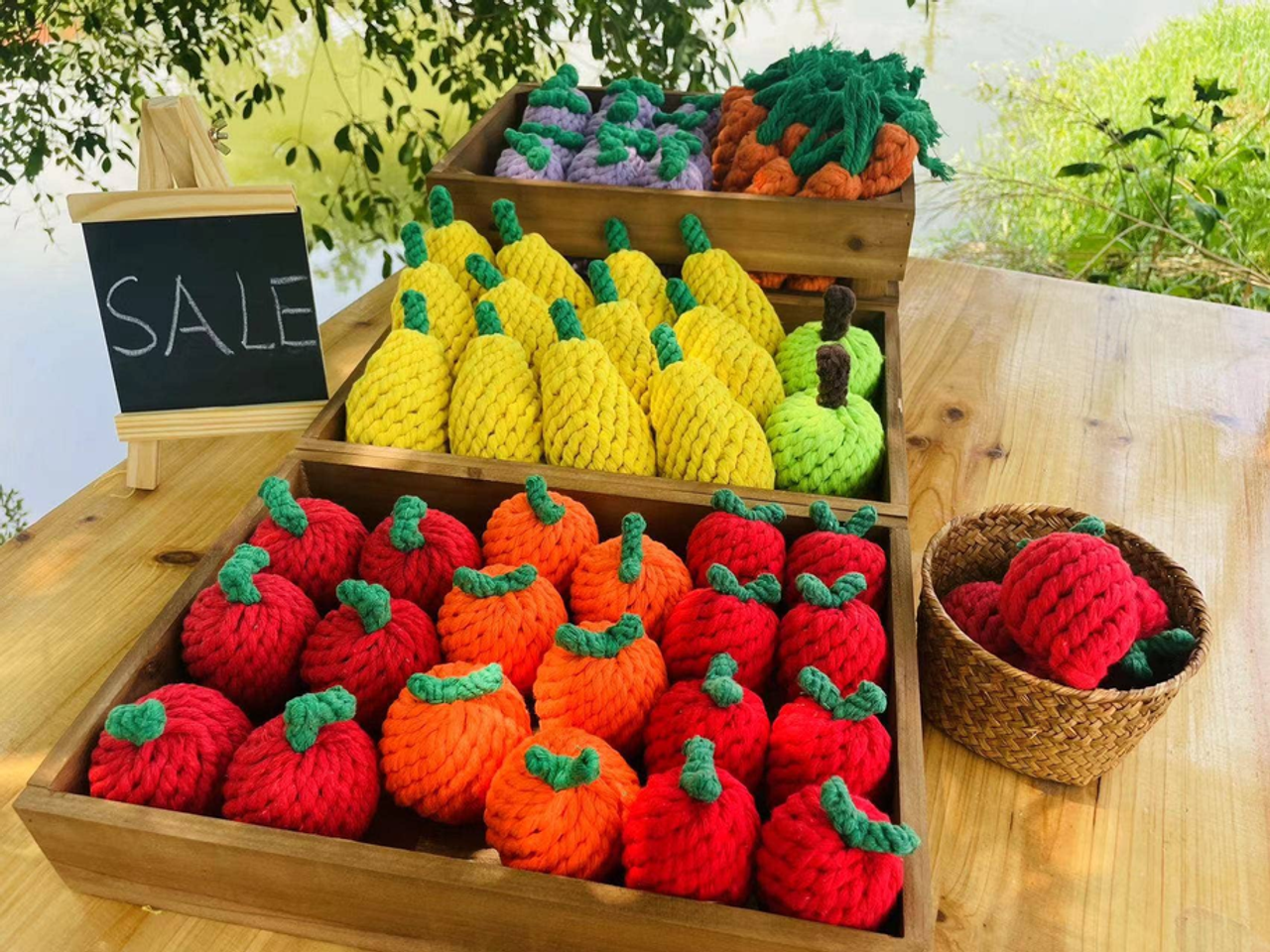 Handmade Fruit and Vegetable Rope Toys, Macrame Toys - CSCORD133