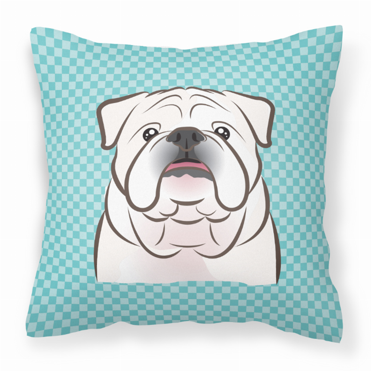 Checkerboard Print With Dog Fabric Decorative Pillow - S000213B001695P043419V000