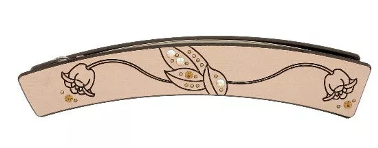 Stoned Leaf Automatic Cascade Swarovski Ponytail Holder - 520-04 Stoned Leaf Automatic Cascade Swarovski Ponytail Holder - 520-04