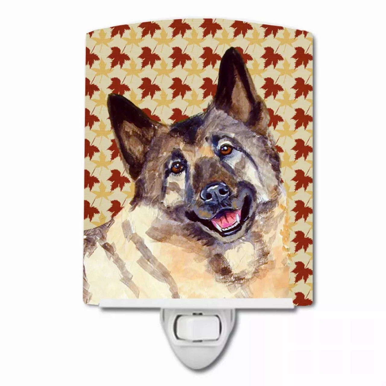 Fall Leaves Dog Art Portrait Ceramic Night Light - S000213B001695P102612V000