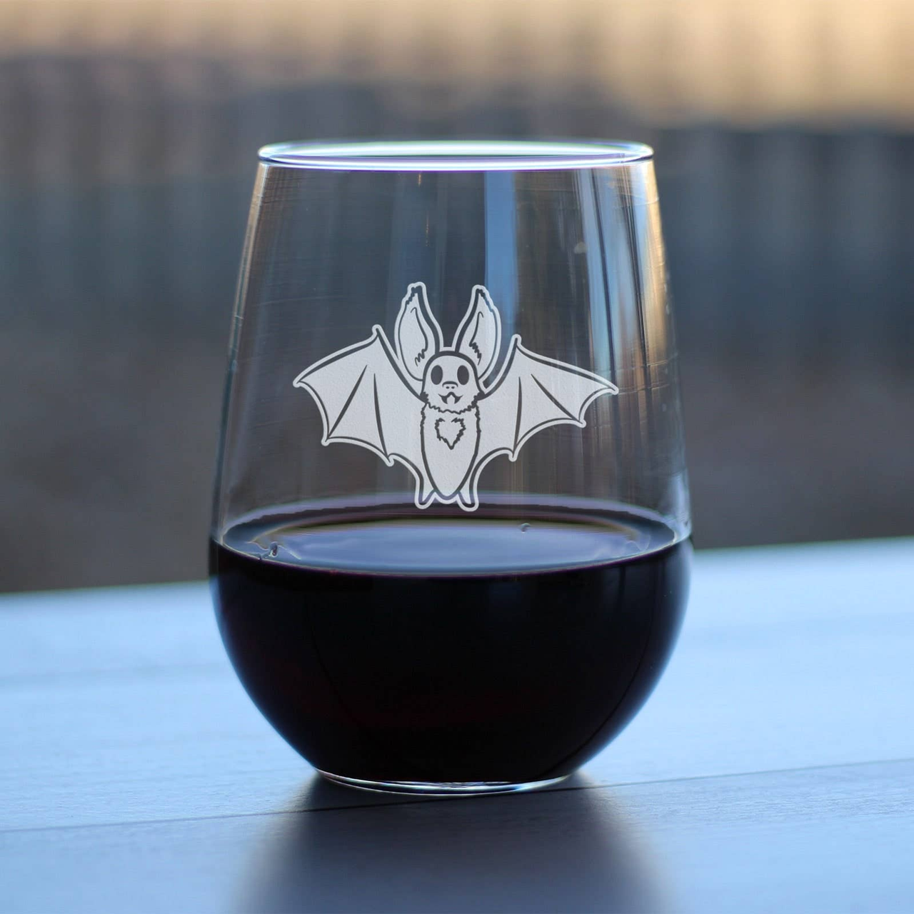 Bat Stemless Wine Glass - Halloween Gifts and Decor