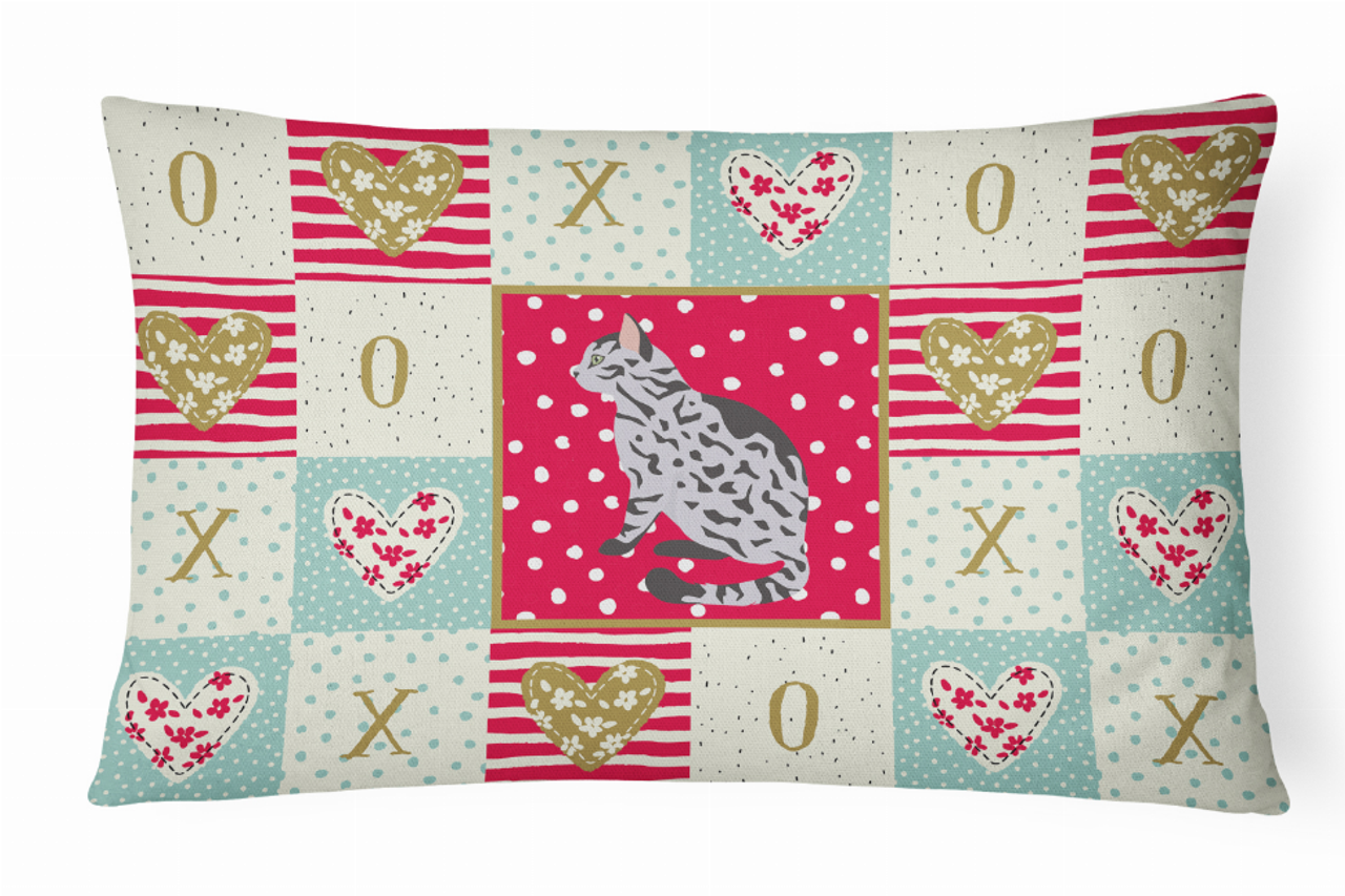Cat Print Love Fabric Decorative Pillow - CK5785PW1216