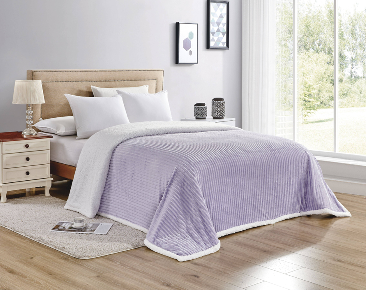 Corduroy Luxe Queen and King Sherpa Blankets - CORDSHERP-K-NAVY