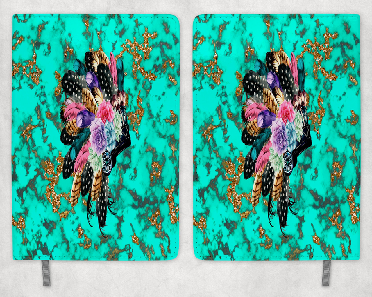 Turquoise Headdress Printed 8 Inch  A-5 Journal
