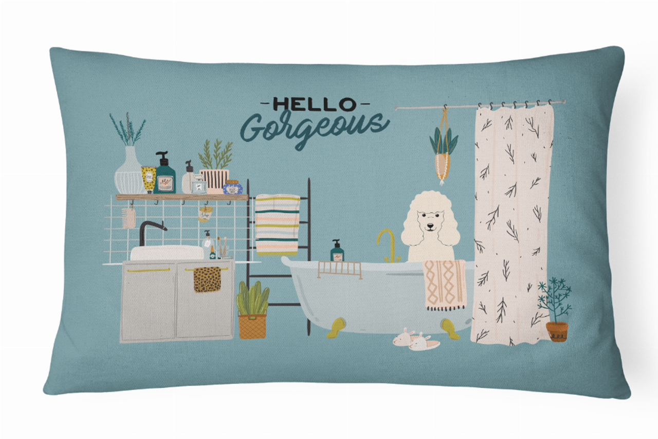 Dog in Bathtub Artwork Canvas Fabric Decorative Pillow - S000213B001695P020272V000
