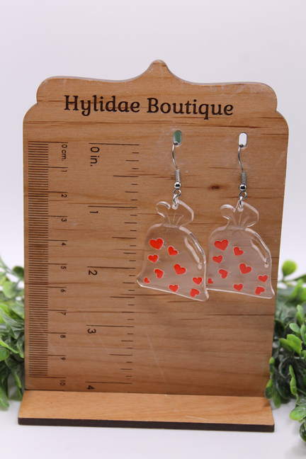Hearts Trash Bag || Drop Earrings