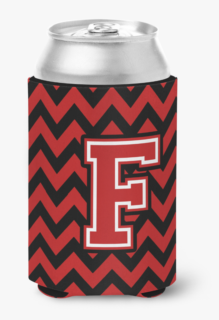 Monogram Letter Chevron Can or Bottle Hugger - CJ1047-FCC