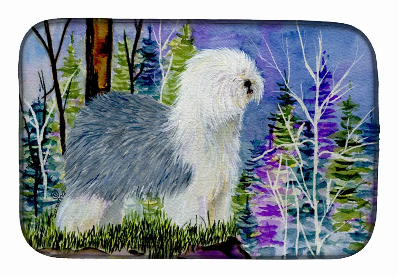 Old English Sheepdog Dish Drying Mat