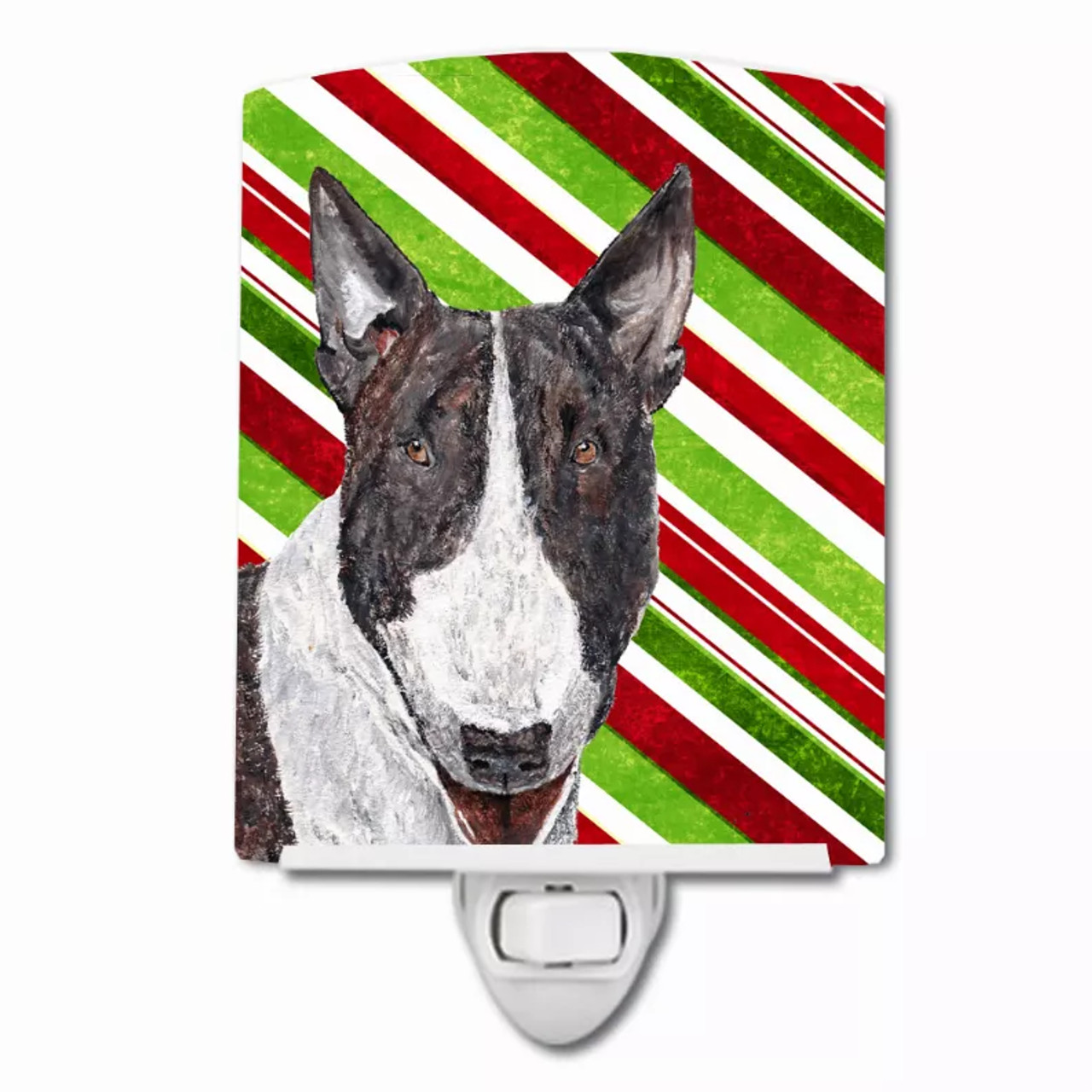 Candy Cane Holiday Christmas Dog Art Ceramic Night Light - S000213B001695P103460V000
