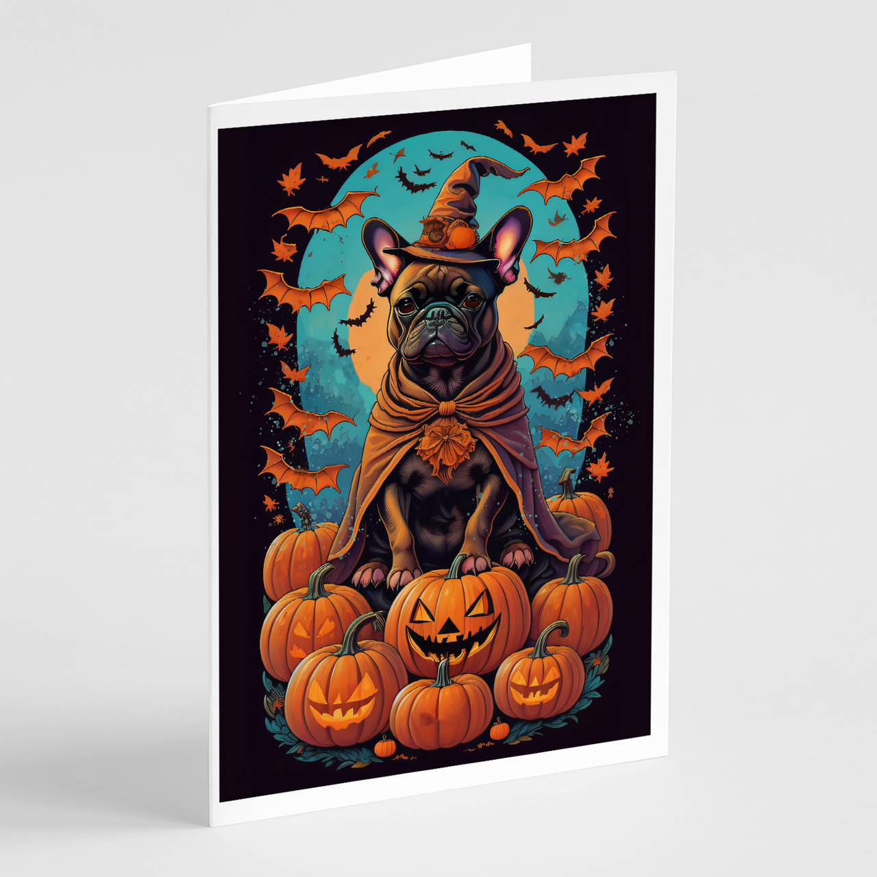 French Bulldog Witchy Halloween Greeting Cards Pack of 8