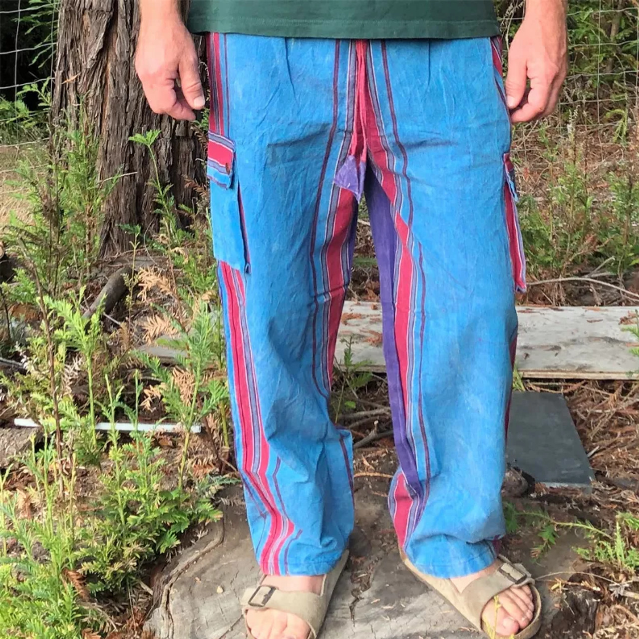 PADDY PANTS Men's Cargo Cotton Stonewash Pants With String - PM1MPantsPM1-blue-2X