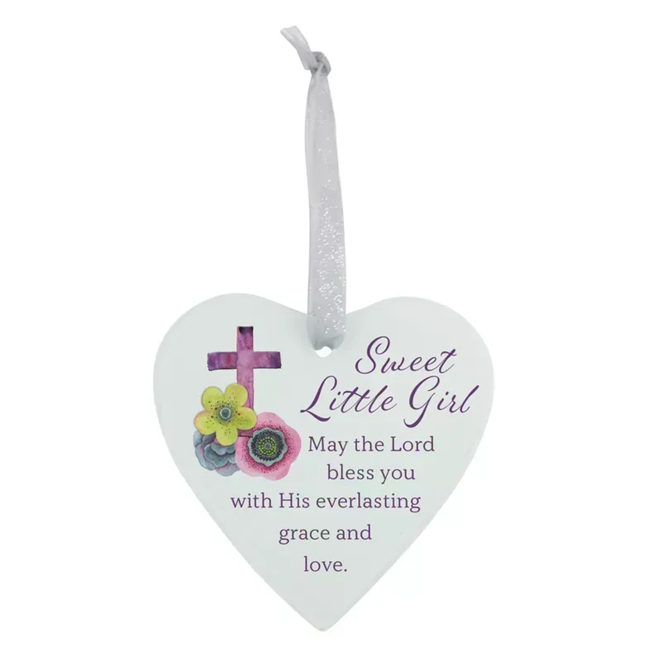 Glass Ornament Heart Sweet Little Girl