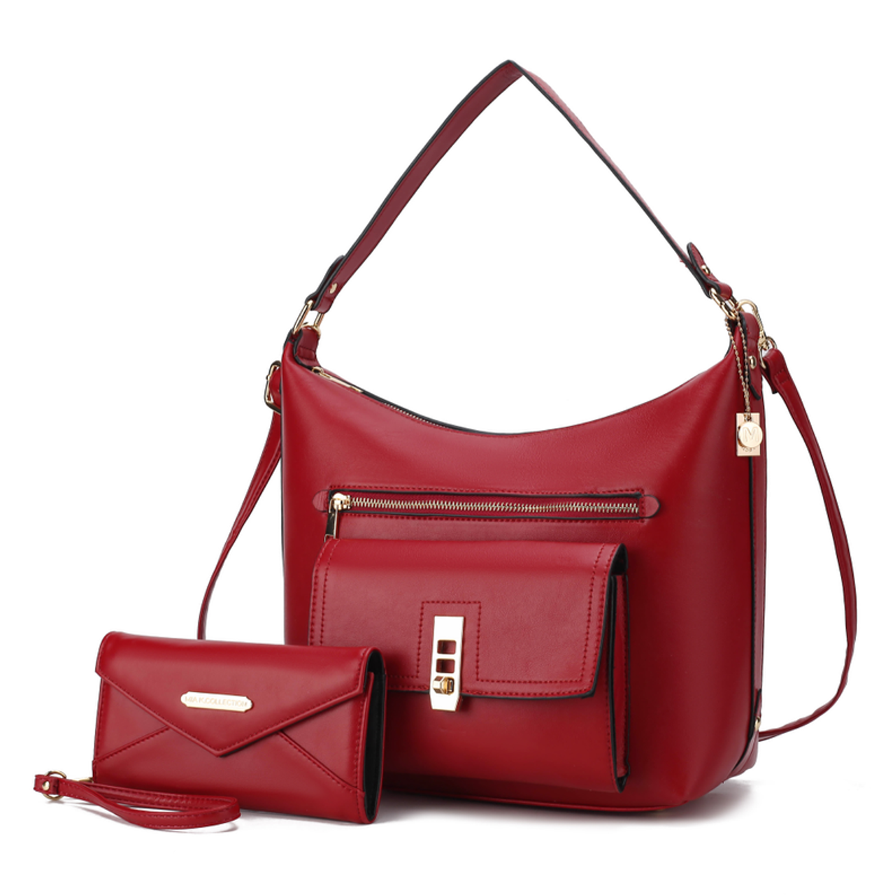 Clara Vegan Leather Womens Shoulder Bag & Wristlet Wallet