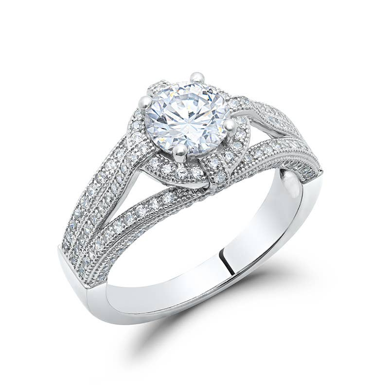 Micro Pave Engagement Ring - XR-0114