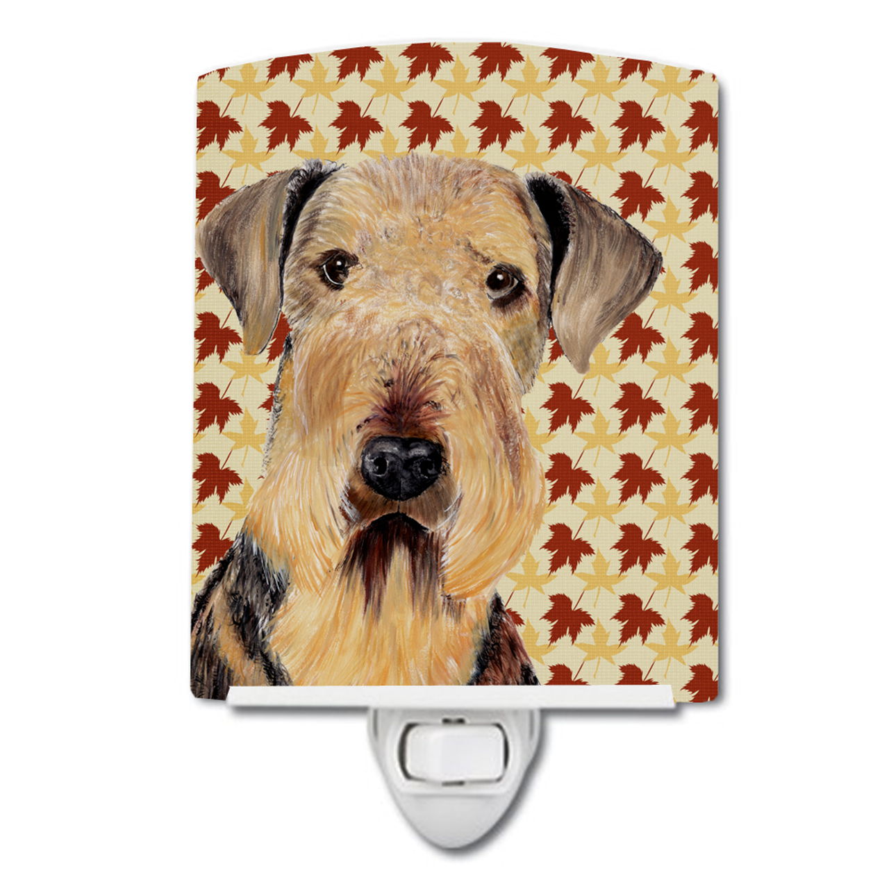 Fall Leaves Dog Art Portrait Ceramic Night Light - S000213B001695P103291V000