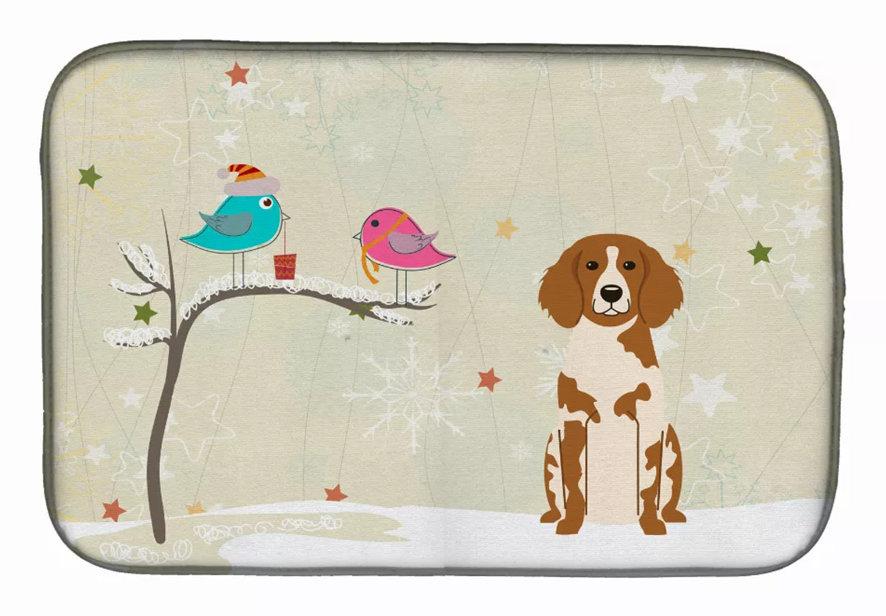 Christmas Presents between Dog Friends Dish Drying Mat - S000213B001695P115596V075