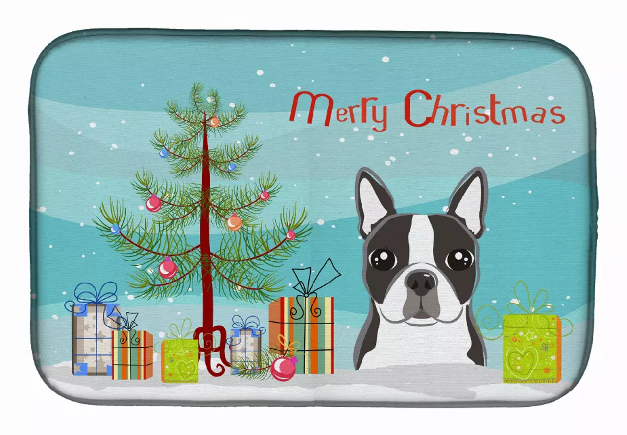 Holiday Dog on Dish Drying Mat - S000213B001695P115596V057