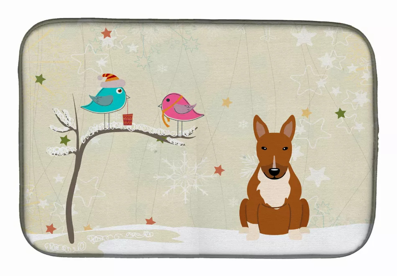 Christmas Presents between Dog Friends Dish Drying Mat - S000213B001695P115596V090