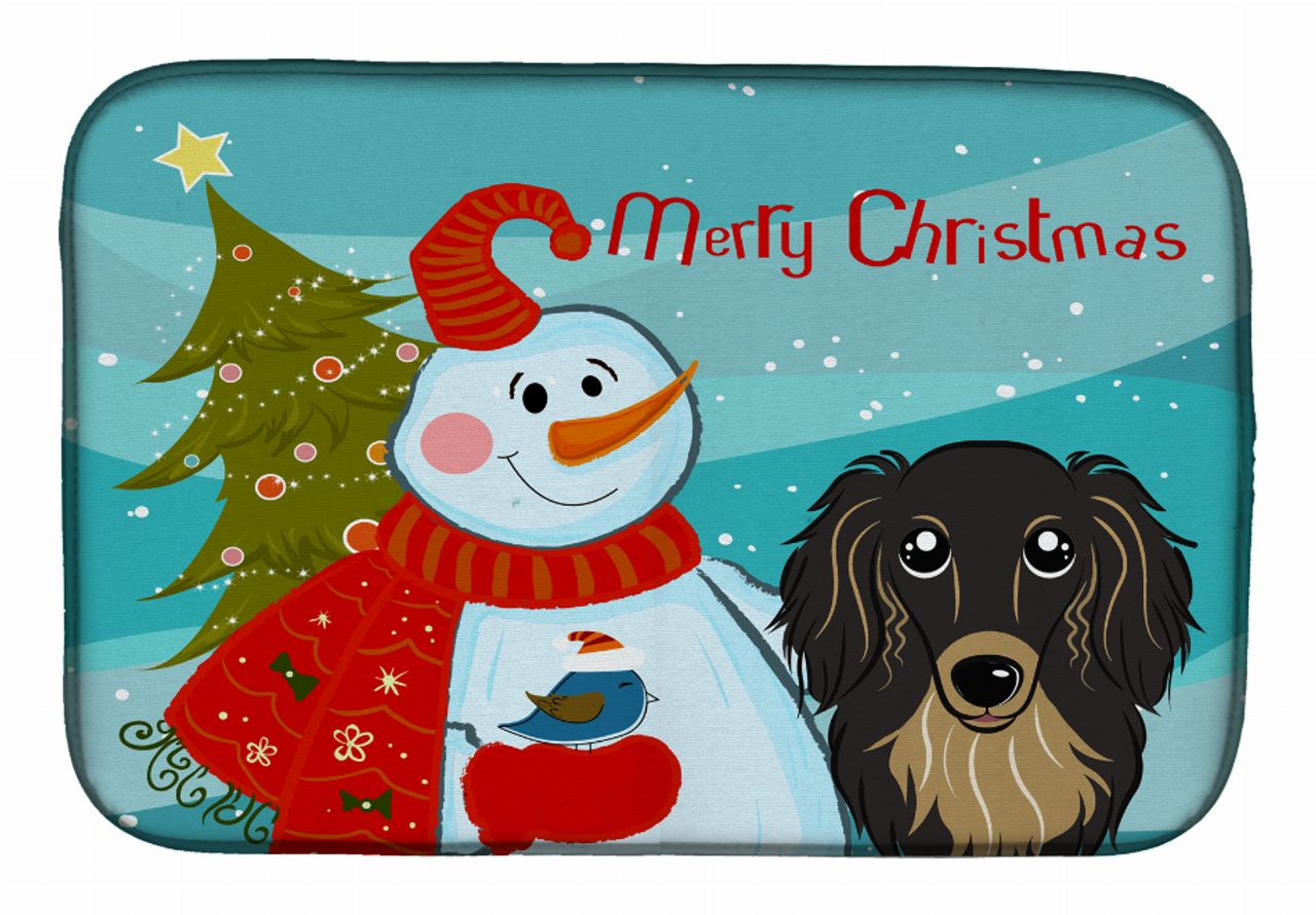 Snowman with Dog Dish Drying Mat - S000213B001695P115596V186