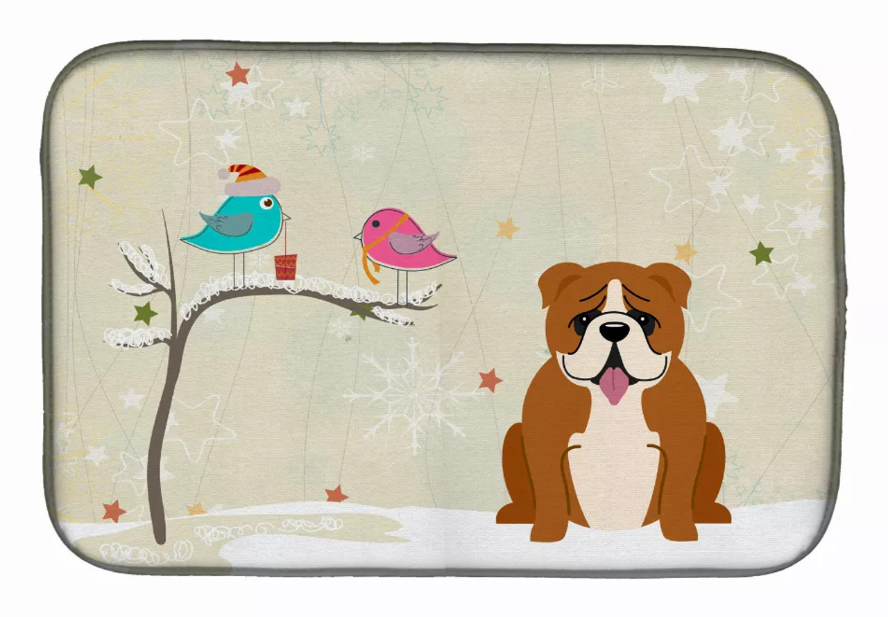 Christmas Presents between Dog Friends Dish Drying Mat - S000213B001695P115596V110