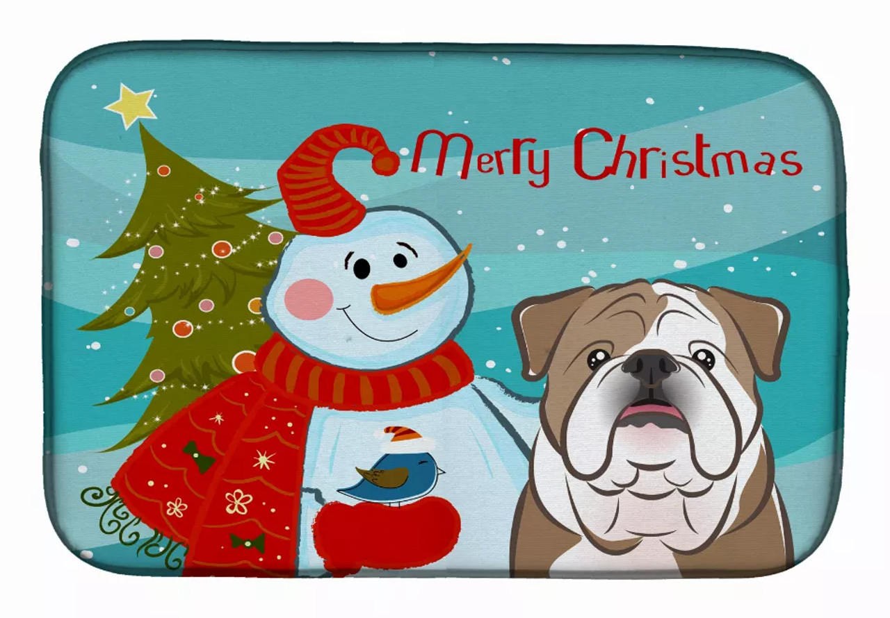Snowman with Dog Dish Drying Mat - S000213B001695P115596V101