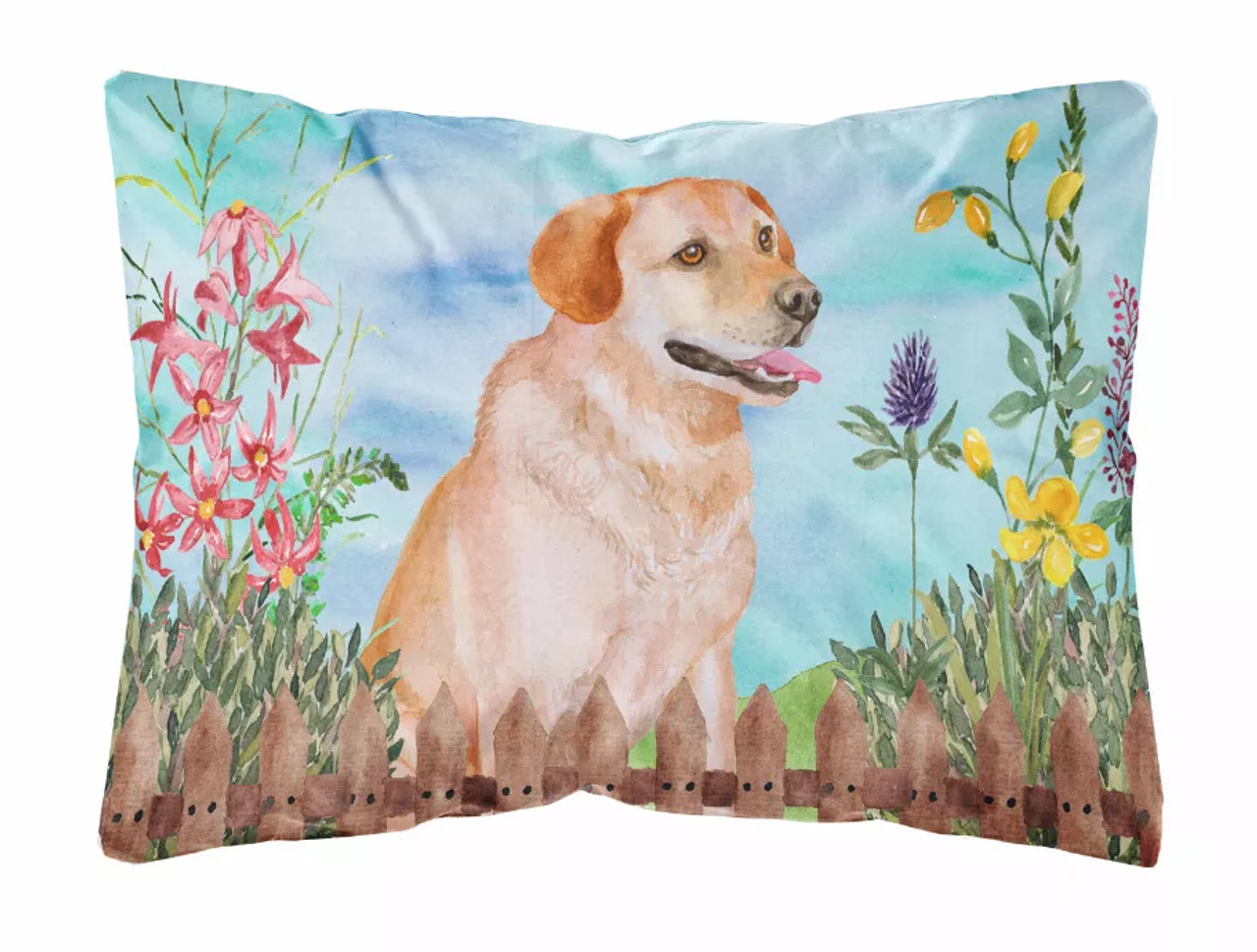 Spring Dog Art Canvas Fabric Decorative Pillow - S000213B001695P111637V000