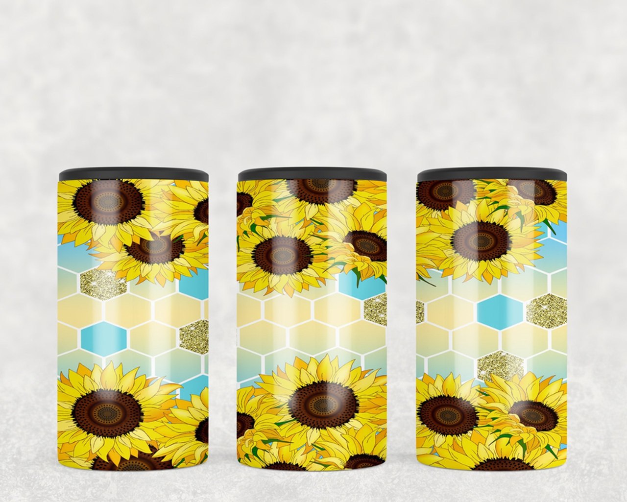 Honeycomb Sunflower  Steel can hugger - optional speaker