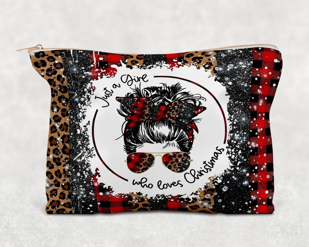 Just A Girl Who Loves Christmas  Printed Canvas Zipper Bag