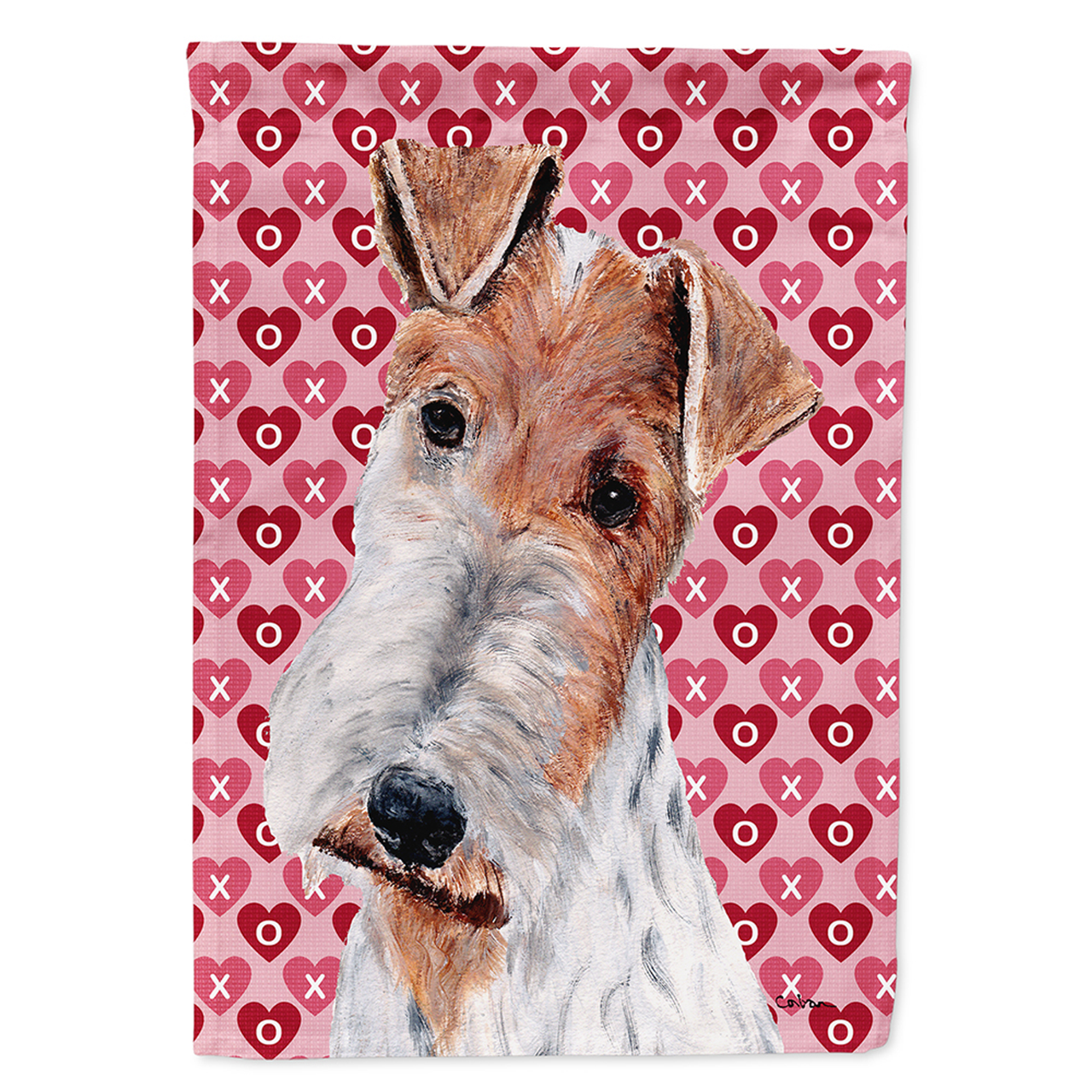 Hearts Love and Valentine's Day Dog Portrait Flag Garden Size - S000213B001695P038605V000