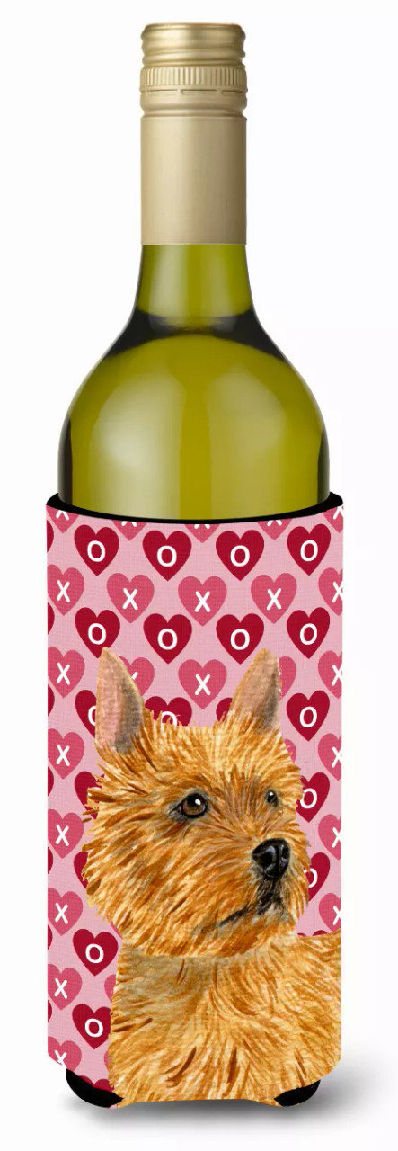 Hearts Love and Valentine's Day Design with Dog Wine Bottle Hugger - S000213B001695P032601V000
