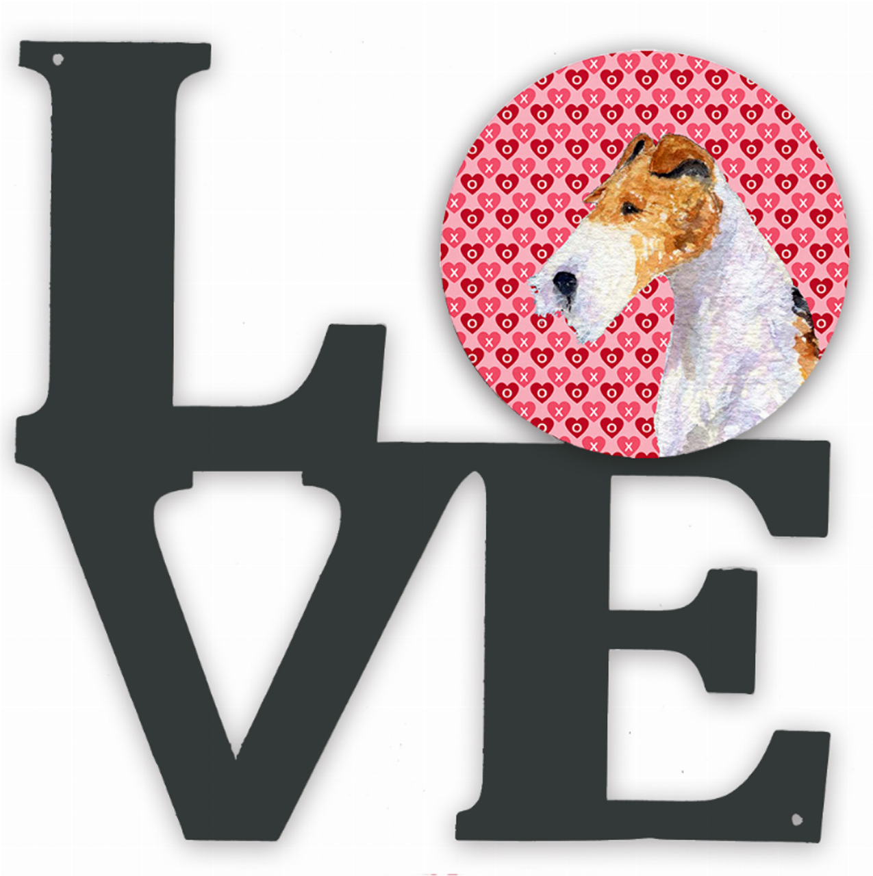 Dog Hearts Love and Valentine's Day Metal Wall Artwork LOVE - S000213B001695P012740V019